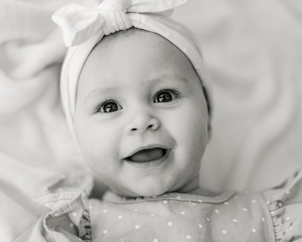 black and white baby photo