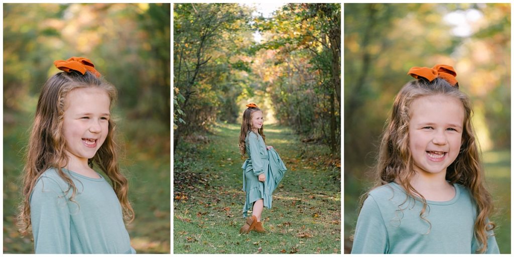 Little girl at family session in Green, Ohio