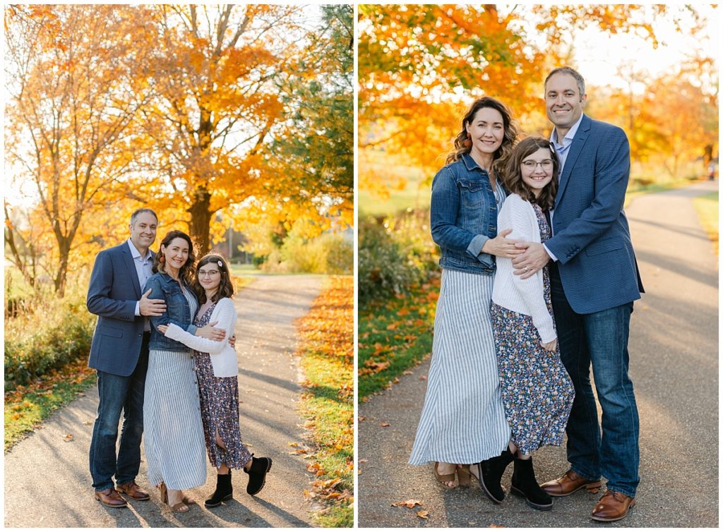 Fall family session during golden hour