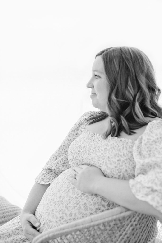 Pregnant mama looking on - Simple Timeless Maternity Photos